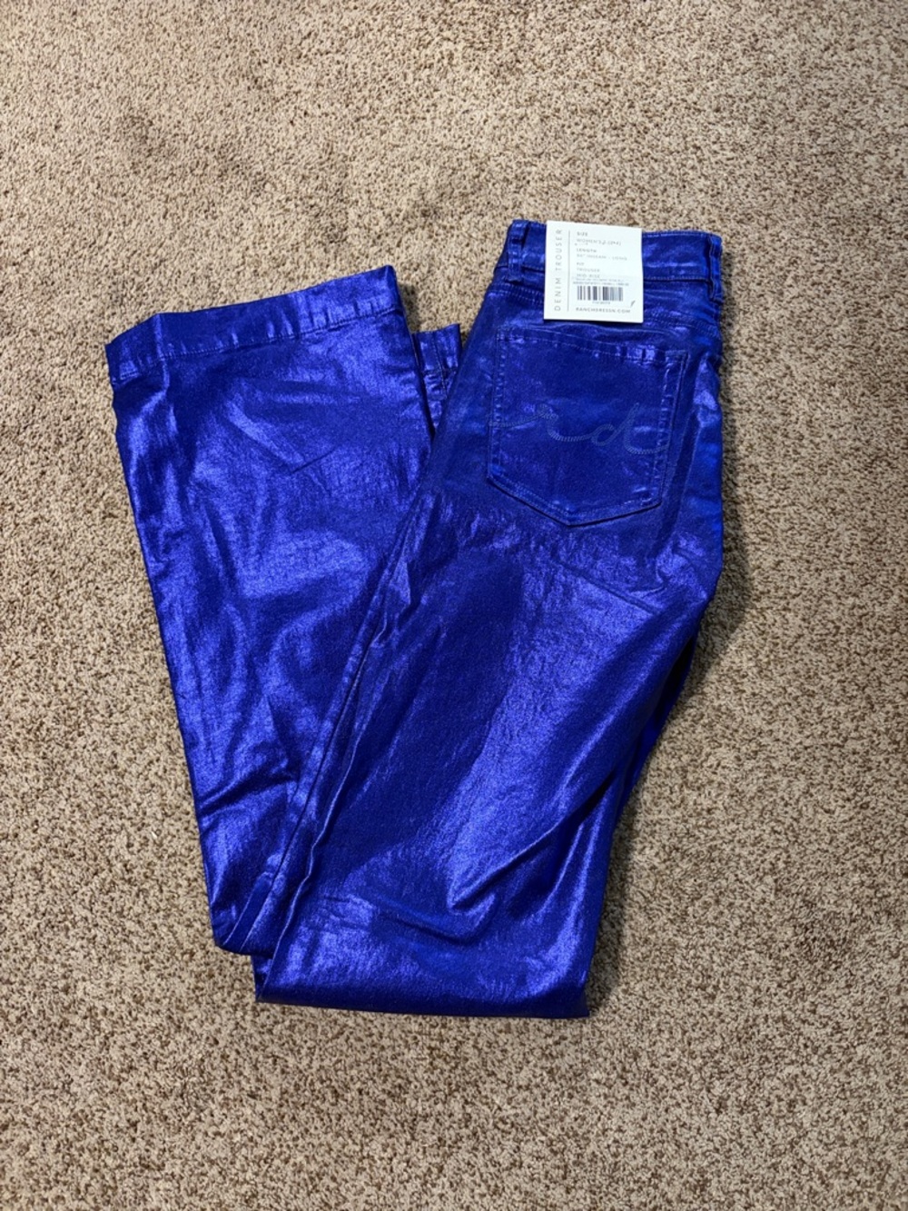 Ranch Dress’n signature trousers Metallic royal blue size small(2-4) 36 inseam.